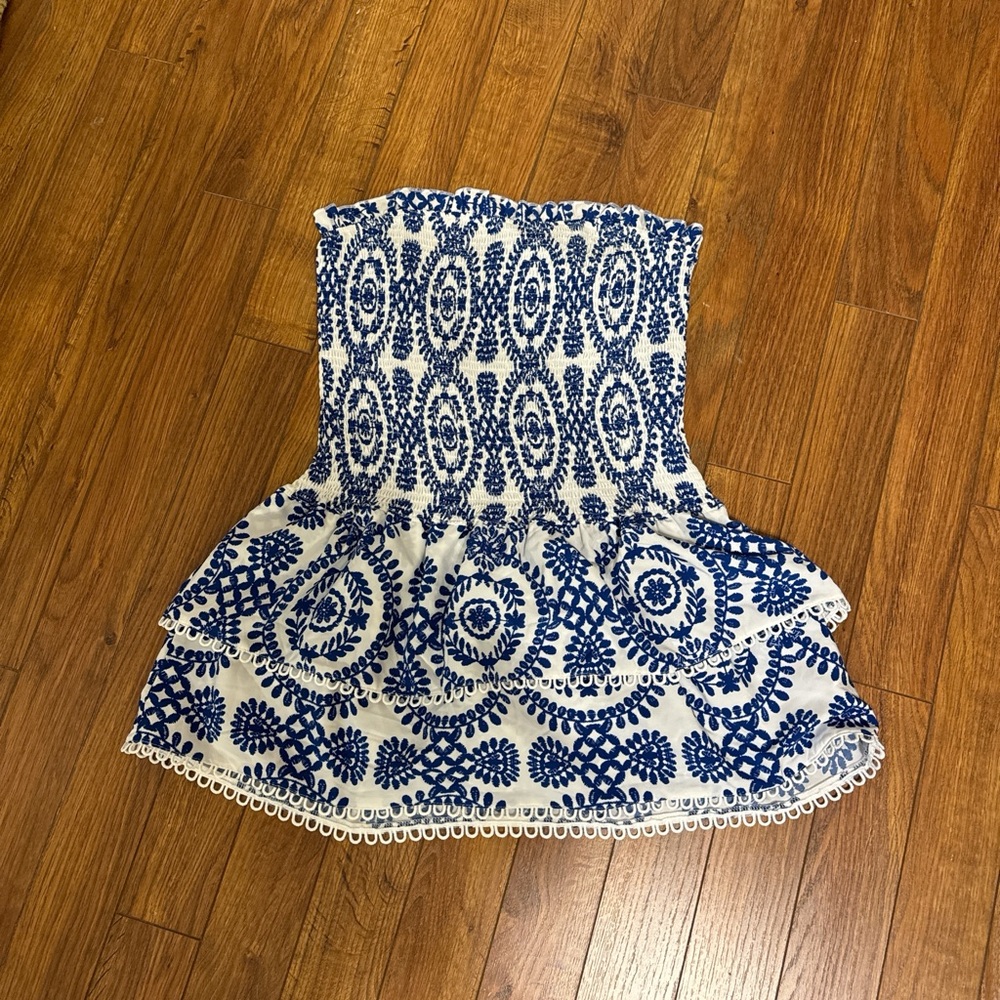Blue and White Patterned Women's dress